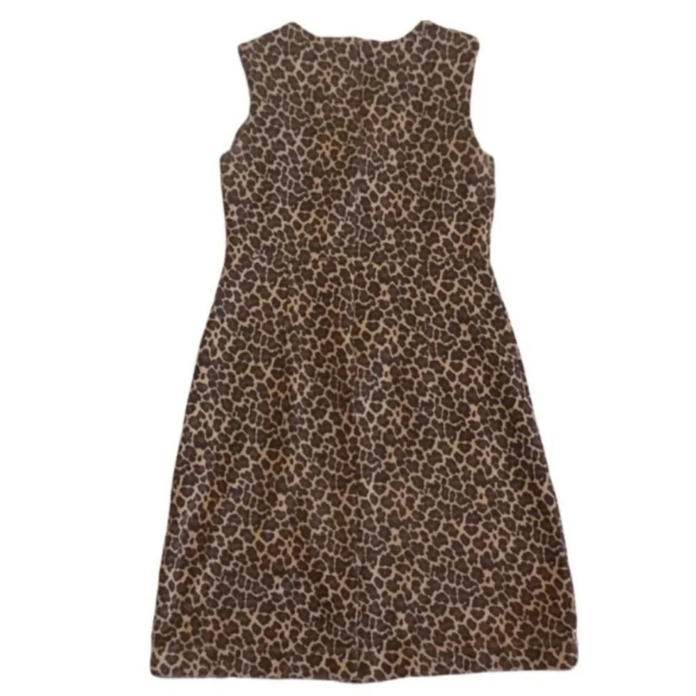 Lands' End Brown Black Leopard Cheetah Animal Ponte Stretch Sheath Dress 16_3